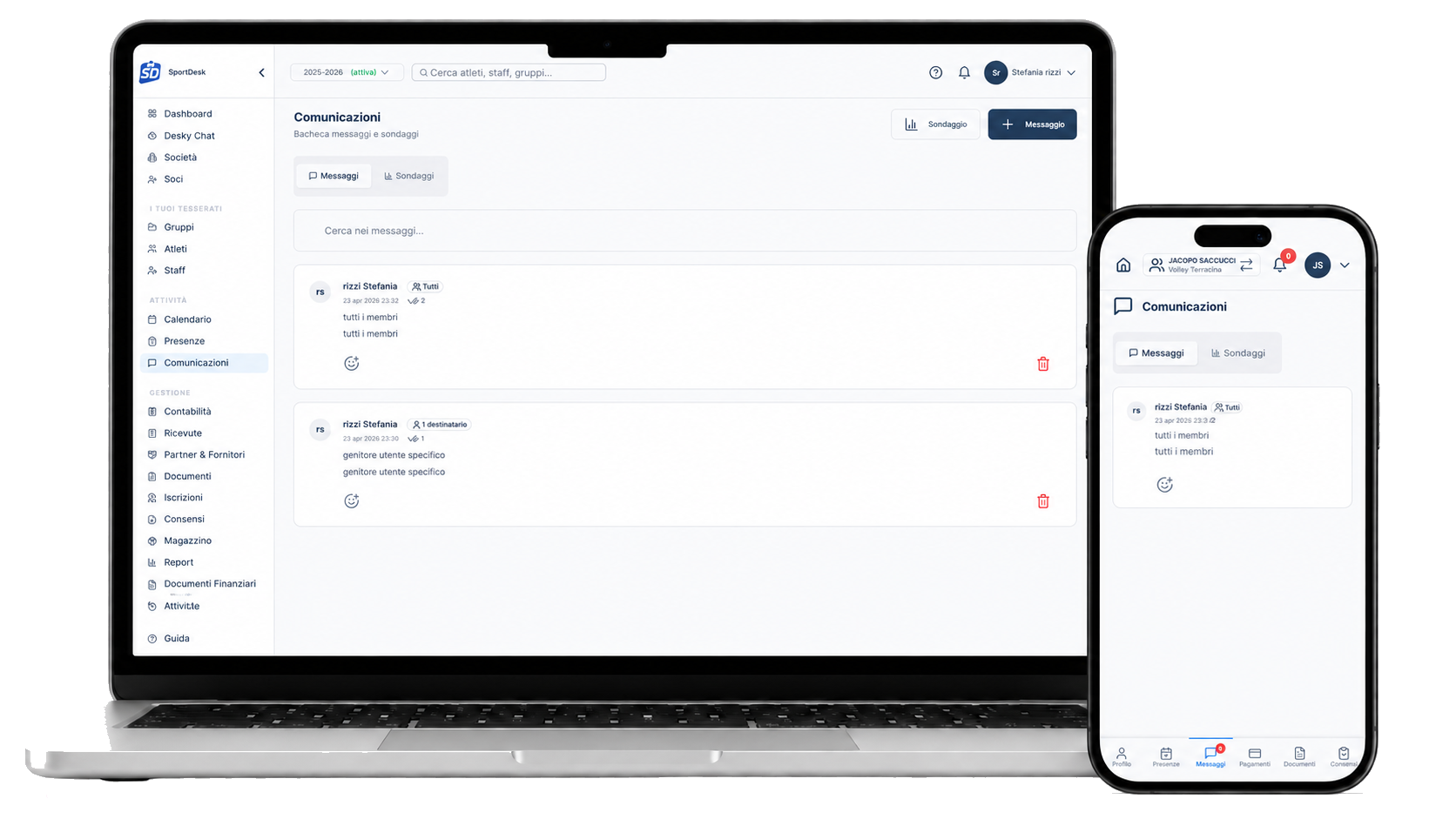 SportDesk - comunicazione e notifiche