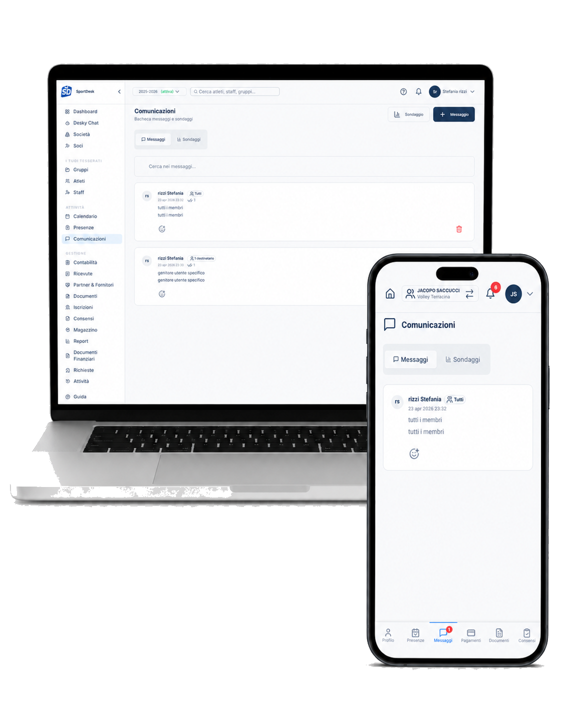 SportDesk - comunicazione e notifiche