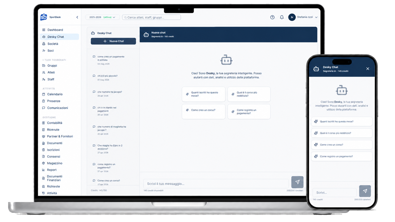 SportDesk - intelligenza artificiale Desky