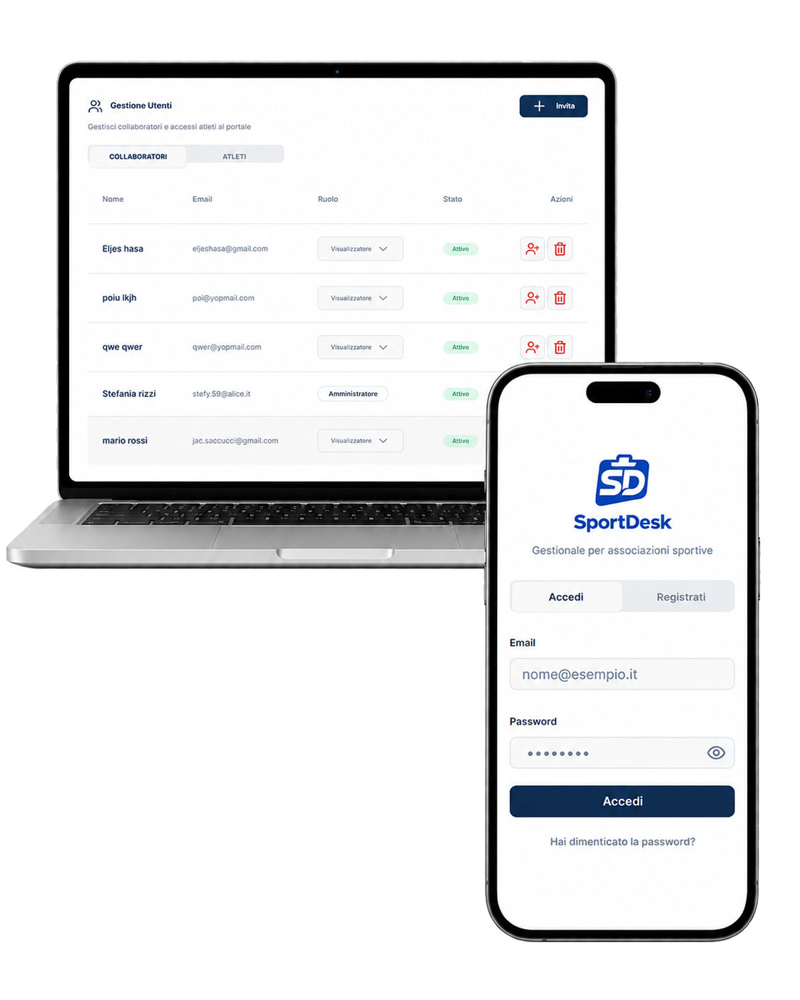 SportDesk - ruoli e sicurezza