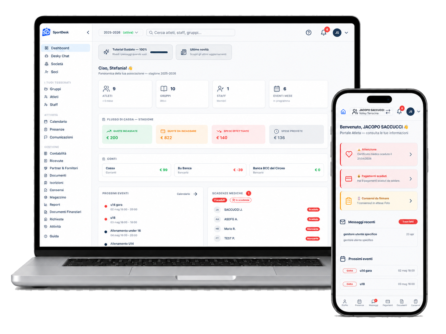SportDesk Dashboard